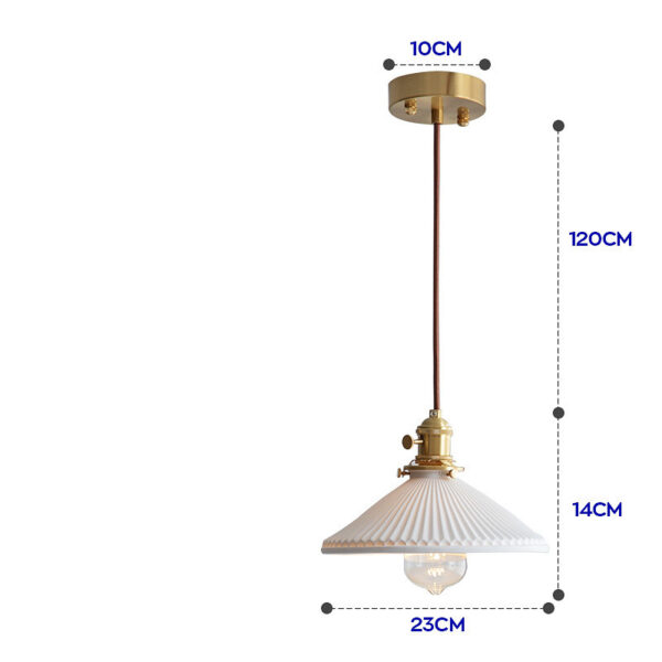 Japanese Simple Styled Light-transmitting Porcelain Chandelier