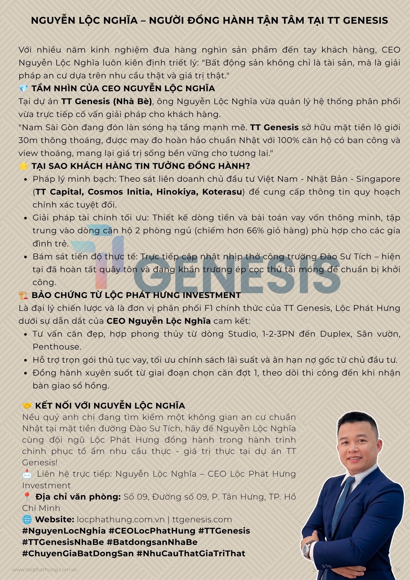 Tác Giả Nguyễn Lộc Nghĩa – Ceo Lộc Phát Hưng & Ceo Dự Án Tt Genesis