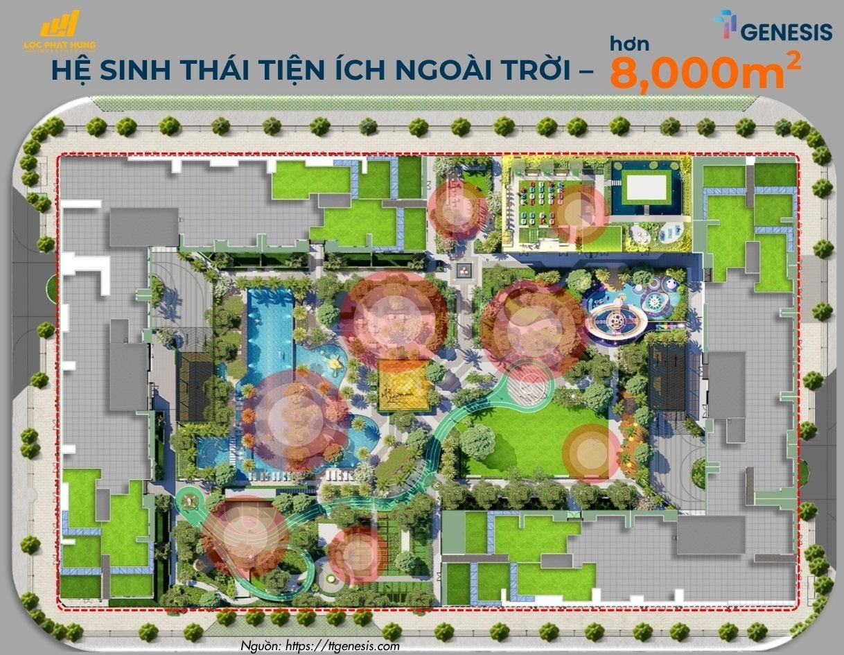 Mặt bằng tiện ích ngoài trời TT Genesis