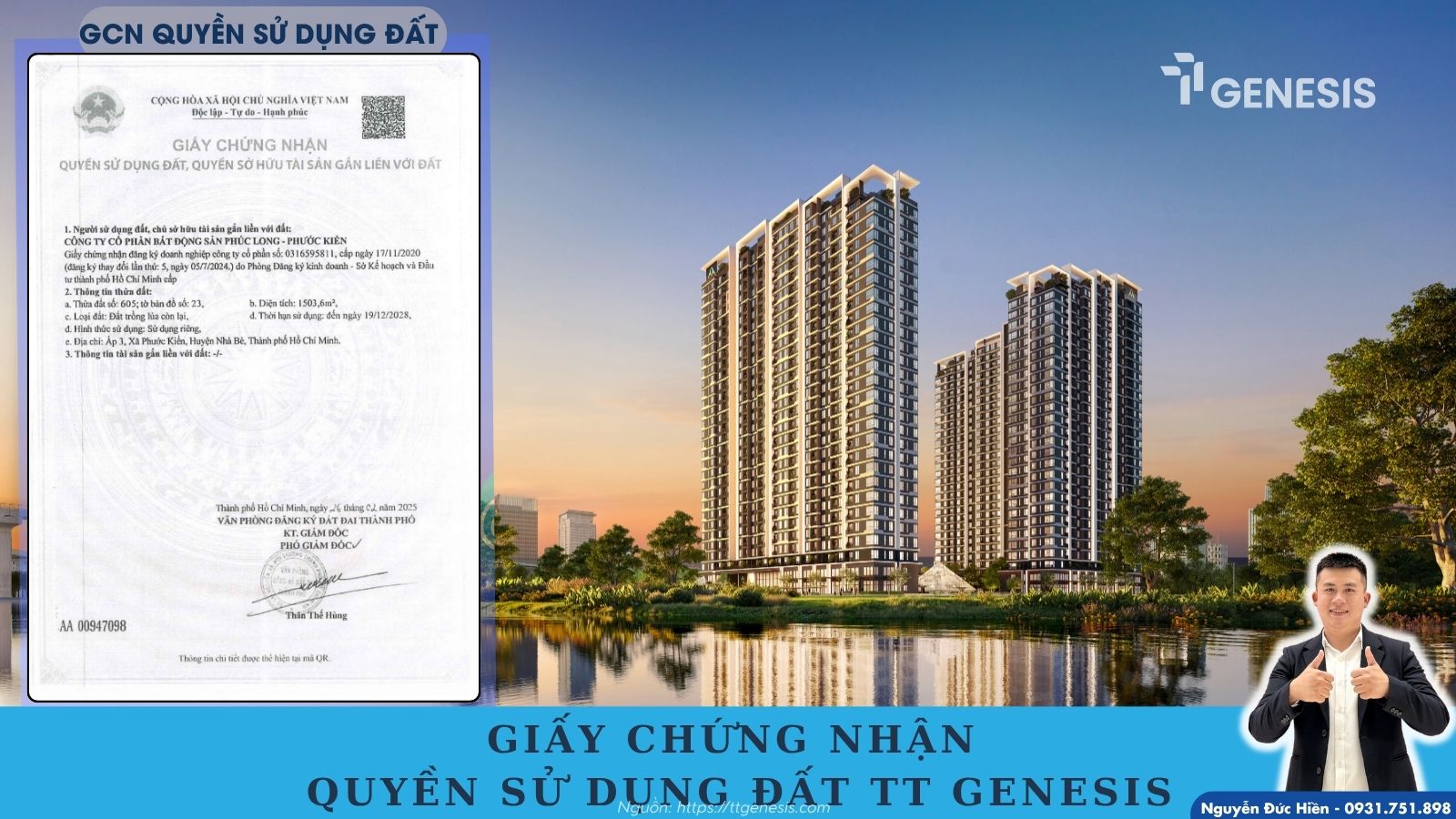 Giấy Chứng Nhận Quyền Sử Dụng Đất Pháp lý TT Genesis