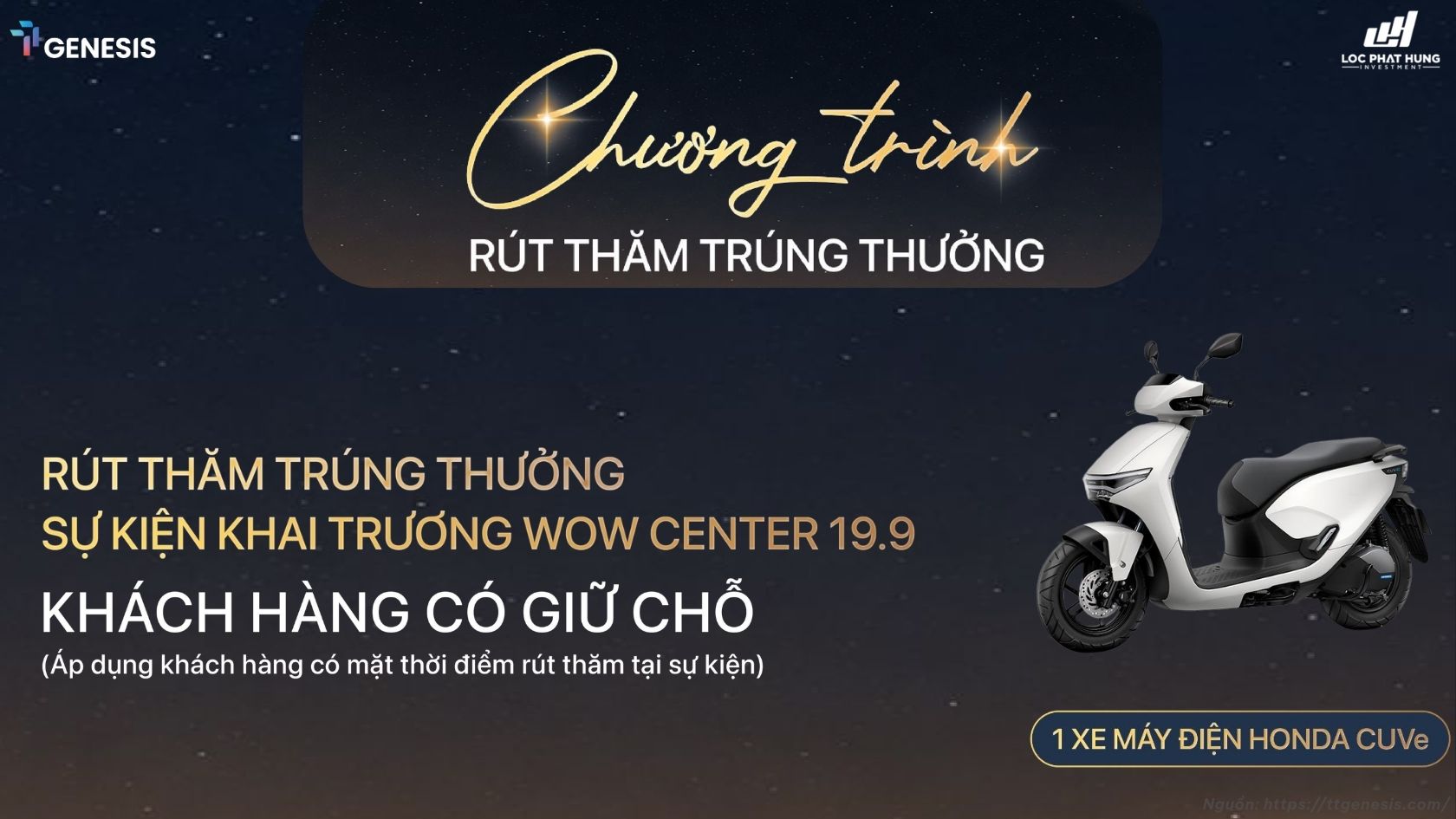 Chương trình ưu đãi rút thăm Wow Center TT Genesis
