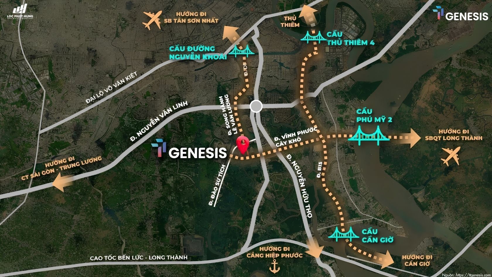 Hạ tầng TT Genesis hưởng lợi từ Cầu Thủ Thiêm 4, Phú Mỹ 2, Cần Giờ và Nguyễn Khoái