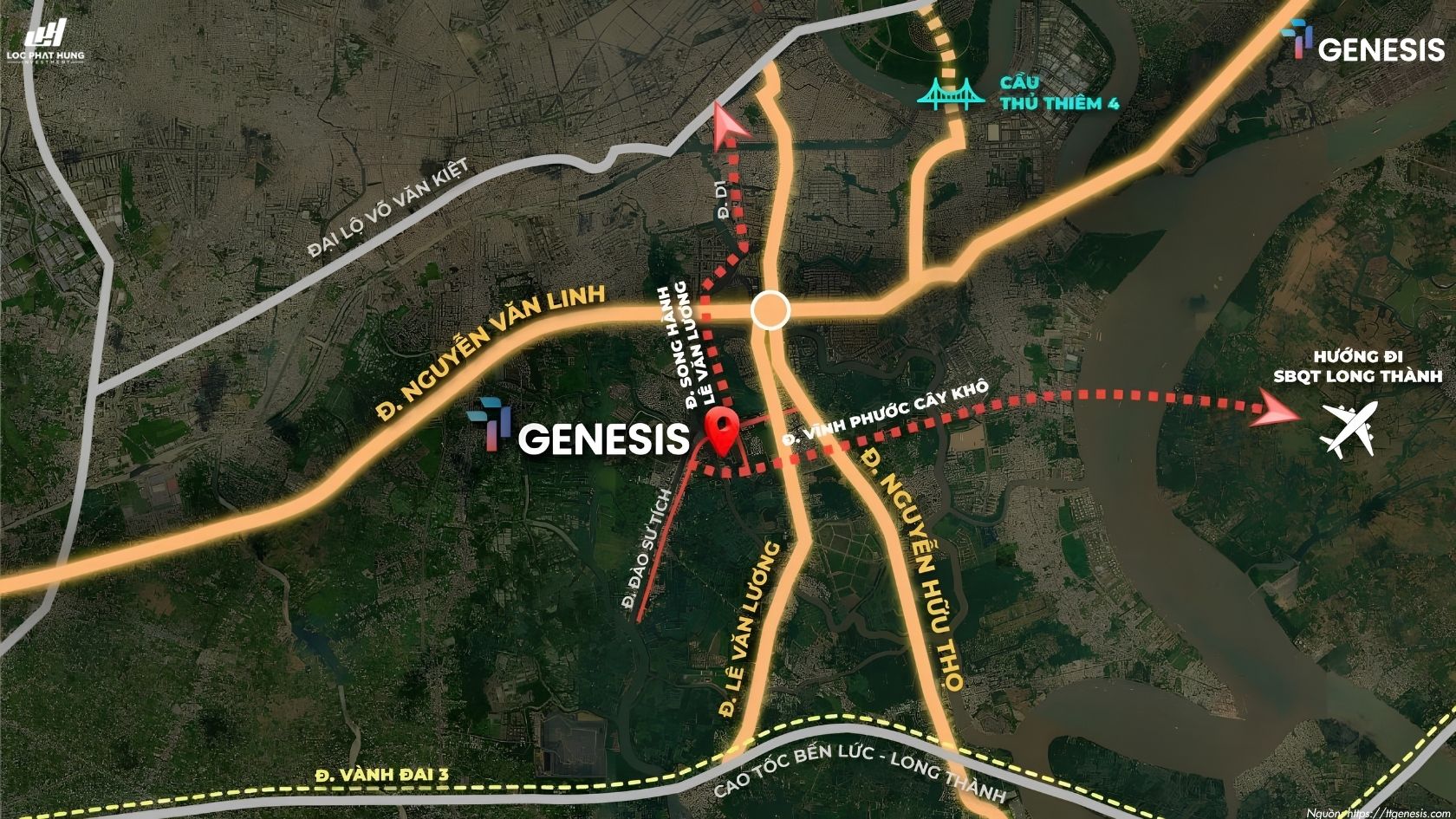 Quy hoạch đường trên cao Nguyễn Văn Linh kết nối TT Genesis với Thủ Thiêm
