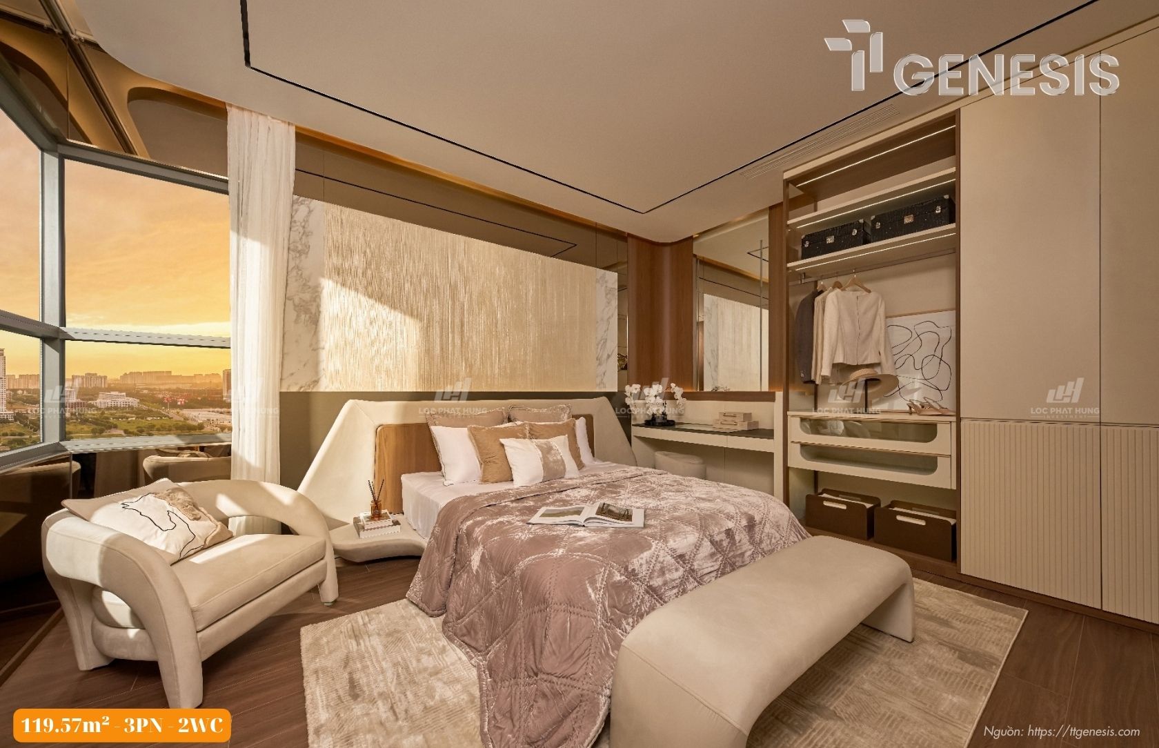 Phòng Ngủ Nhà mẫu TT Genesis 3PN-2WC-119.57m2